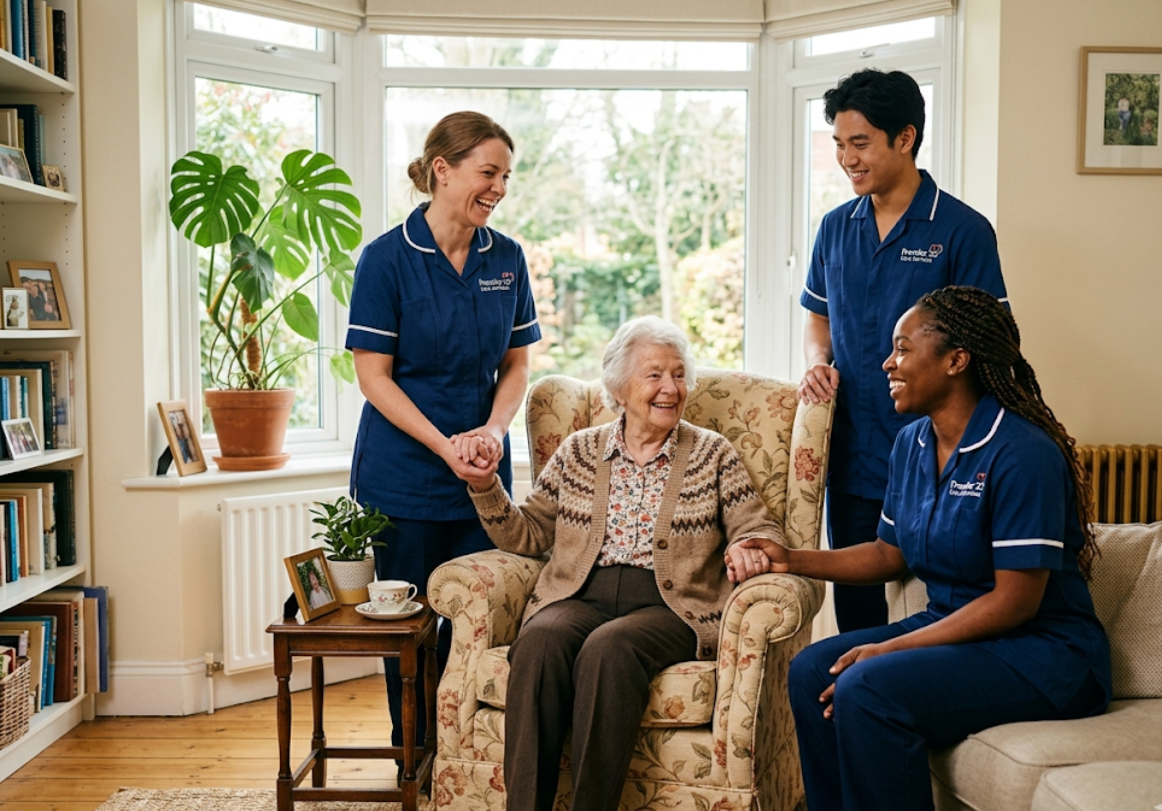 A Premier23 carer supporting a client at home